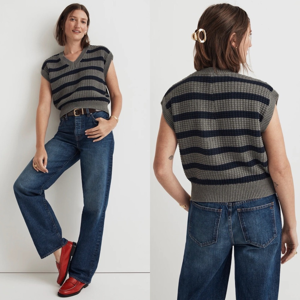 NWT Madewell Waffle-Knit Sweater Vest, M